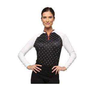 Belyn Key Sabrina Long Sleeve Golf 1/4 Zip Pullover PGA West Bandana Print XL